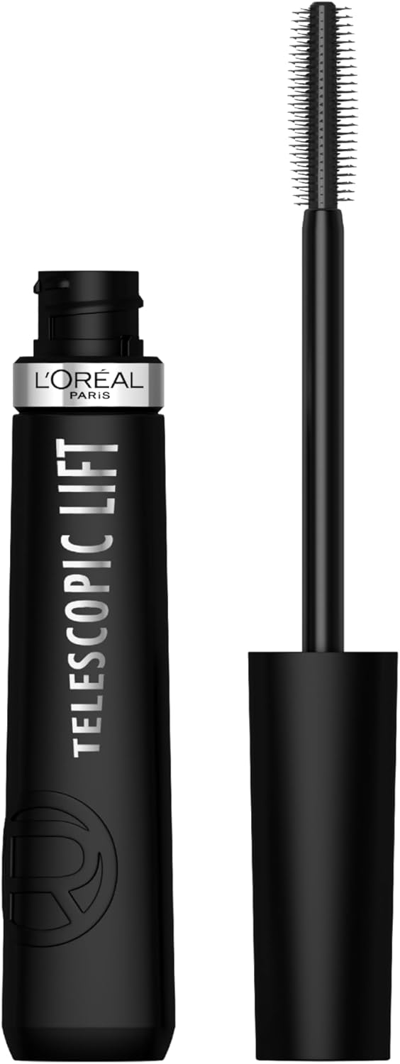 LOréal Paris , Telescopic Lift Washable Mascara, Lengthening and Volumizing Eye Makeup, Lash Lift with Up to 36HR Wear, Black - 8.4 ml Telescopic Lift