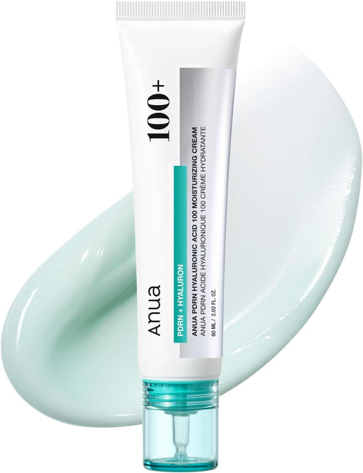 PDRN Hyaluronic Acid 100 Moisturising Cream Lightweight Moisturising Moisturising Cream with Salmon PDRN, Hyaluronic Acid, Collagen for Glass Skin, Korean Skin Care (60 ml)