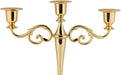 3 Arms Candle Holder, Metal European 3 Stands Candle Holder, for Wedding and Candlelight Dinner(Golden)
