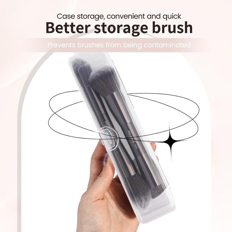 MAANGE Foundation Makeup Brush, Double Ended Makeup Brushes, Applying Liquid or Powder, Blush, Cream, Primer, for Contouring Blending Foundation Blush Brush(Gold, 2PCS)