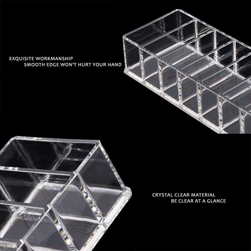 OFRANK Clear Acrylic Compact Organizer Blushes Highlighters Eyeshadow Makeup Organizer, 8 Spaces