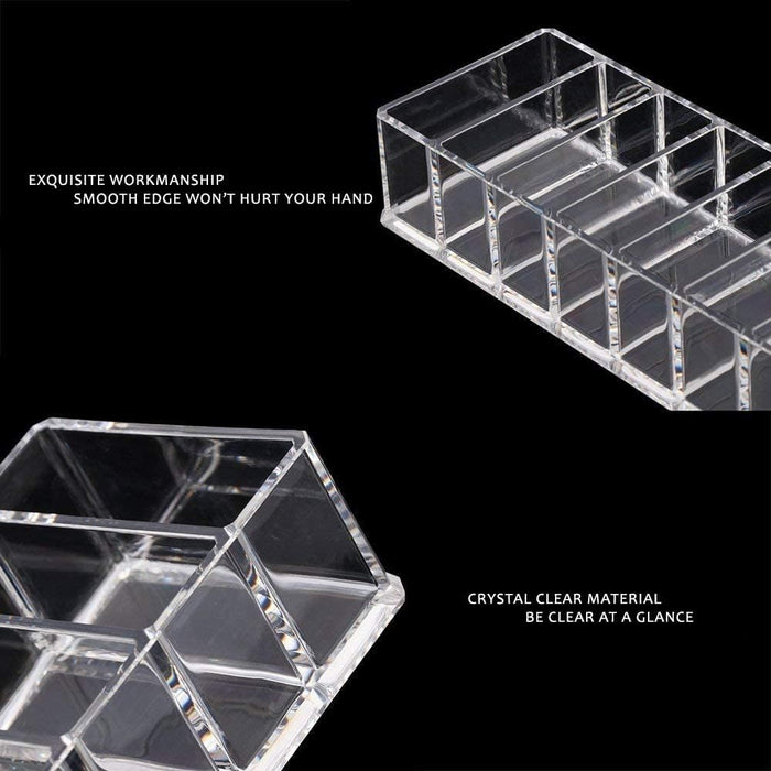OFRANK Clear Acrylic Compact Organizer Blushes Highlighters Eyeshadow Makeup Organizer, 8 Spaces