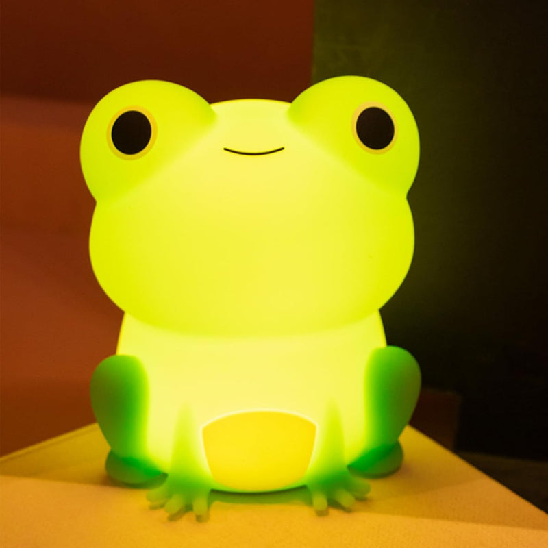 Frog Night Light, Cute Frog Night Lamp Bedroom Nightlight, Soothing Color Change Frog Light, for Girls Boys Teens, USB Rechargeable Silicone Animal Nightlight Christmas Birthday Gifts, Room Decor