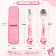 Stainless Steel Cutlery Set for Lunch Box Cutlery Set with Case Pink Fork and Spoon Set