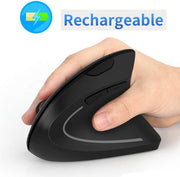 MICROWARE Rechargeable 2.4ghz Wireless Vertical Ergonomic Mouse 800-1600 Dpi Optical Mouse 6 Buttons and Portable Office Gaming Cordless Mice with A USB Receiver for Pc Computer Laptop for Right Hand