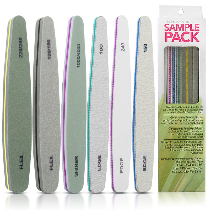 MOLANLY REGO Nail File and Buffer, Professional Double Sided Nail Buffer Block Emery Board for Nature Acrylic Nails, Manicure Pedicure Tool and Nail Buffing Files 6pcs set
