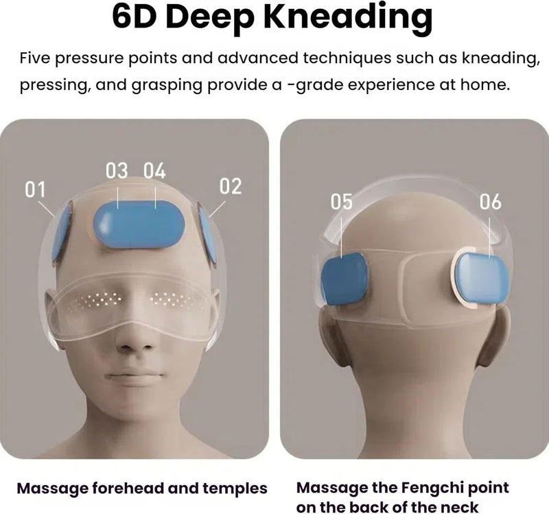 Electric Airbag Head Massager, Scalp and Eye Massager with Heat, Head Massager Scalp Stress Relax, Excedrin Tension Headache Massager for Forehead and Temple