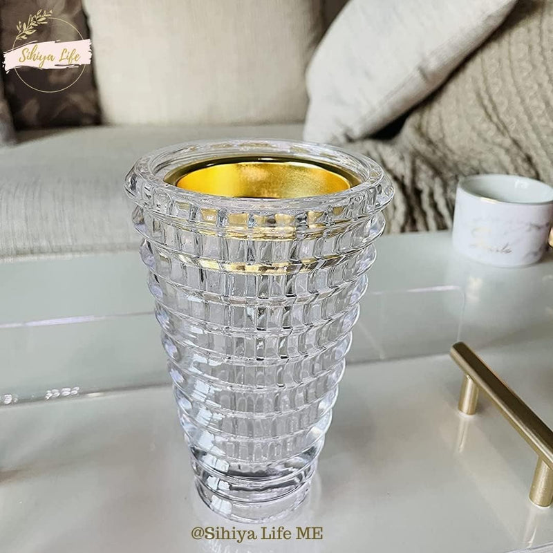 Alsaqer Bakhoor Burner Oud burner Incense Bakhoor Charcoal Incense Burner مبخرة عود,مبخرة بخور Frankincense Burner Madkhan Handheld Bakhoor Gold Incense Burner Crystal Luxury (Clear)