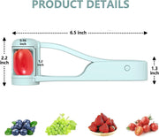 BIGTHREE Quarter Fruit Slicer Tool, Stainless Steel Grape Cutter, Grape Slicer for Baby, Grapes, Cherry, Tomato, Strawberry Cutter for Vegetable Fruit Salad Cake Decoration Kitchen Gadget
