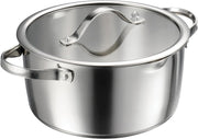 Tramontina Since 1911, 9-Piece Tempo Tri-Ply Base Stainless Steel Cookware Set with Glass Lids, Pots and Pans Kitchen Set, Induction-Ready, Oven-Safe, Dishwasher-Safe 37240028