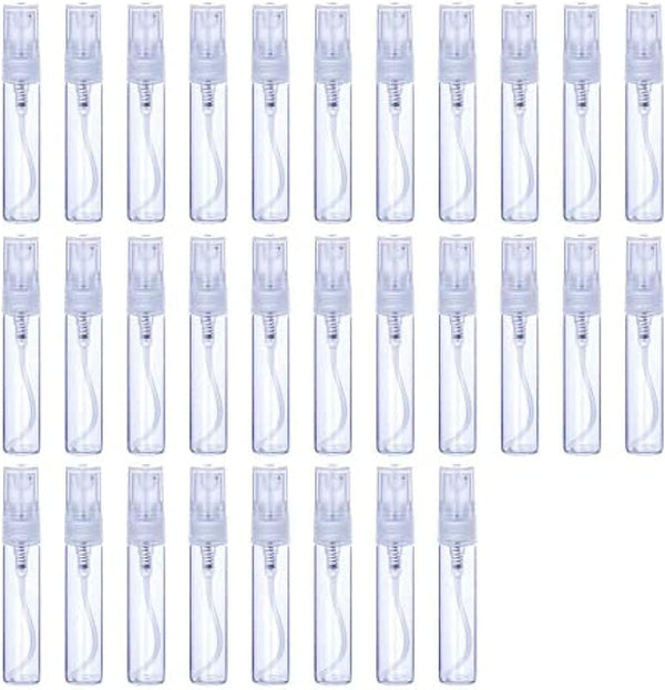 30Pcs 5ml Portable Mini Refillable Clear Glass Empty Sprayer Perfume Bottles Cosmetic Atomizers Spray Bottle Container for Travel Party Must Makeup Tool (30Pcs 5ml Glass Perfume Bottles)