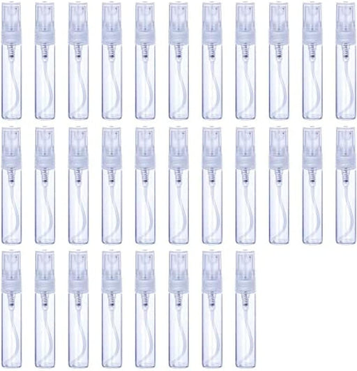 30Pcs 5ml Portable Mini Refillable Clear Glass Empty Sprayer Perfume Bottles Cosmetic Atomizers Spray Bottle Container for Travel Party Must Makeup Tool (30Pcs 5ml Glass Perfume Bottles)