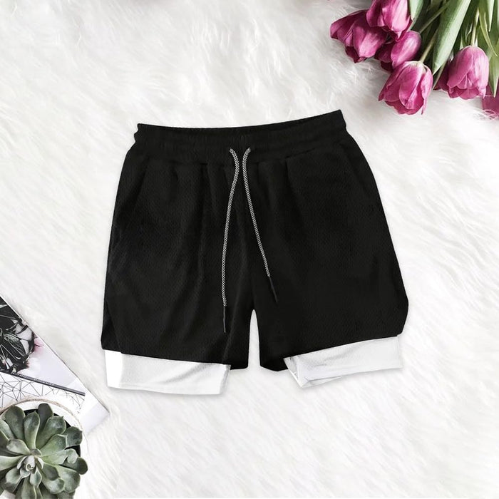 VITION Gym Shorts for Men, Men's Activewear Running Shorts,Drawstring Gym Shorts Men, 2 Layer Loose Athletic Shorts with 4 Pockets