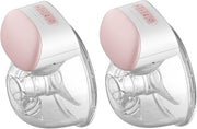 Eacam BB-P1 Wearable Breast Pump Hands Free Electric Single Portable Wearable Breast Cup 8oz/ 240ml BPA-free 3 Modes 10 Suction Levels Comfort Breastfeeding Milk Collector with 24mm Flange - 2 Sets & 24mm Pink