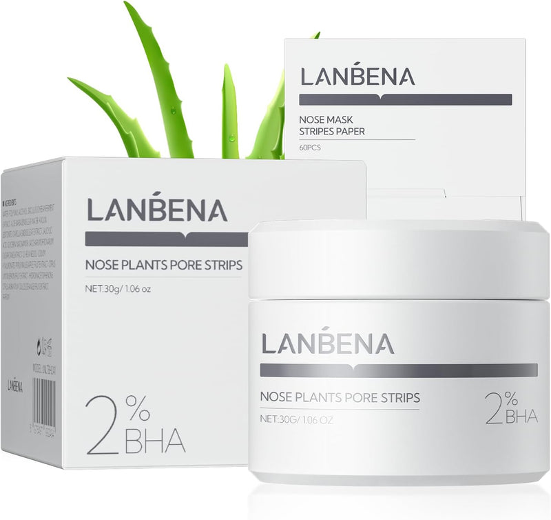 LANBENA Blackhead Remover, Nose Plants Pore Strips Deep Cleansing Peel off Mask & 60Pcs Nose StripsBlack Heads Remover from Face