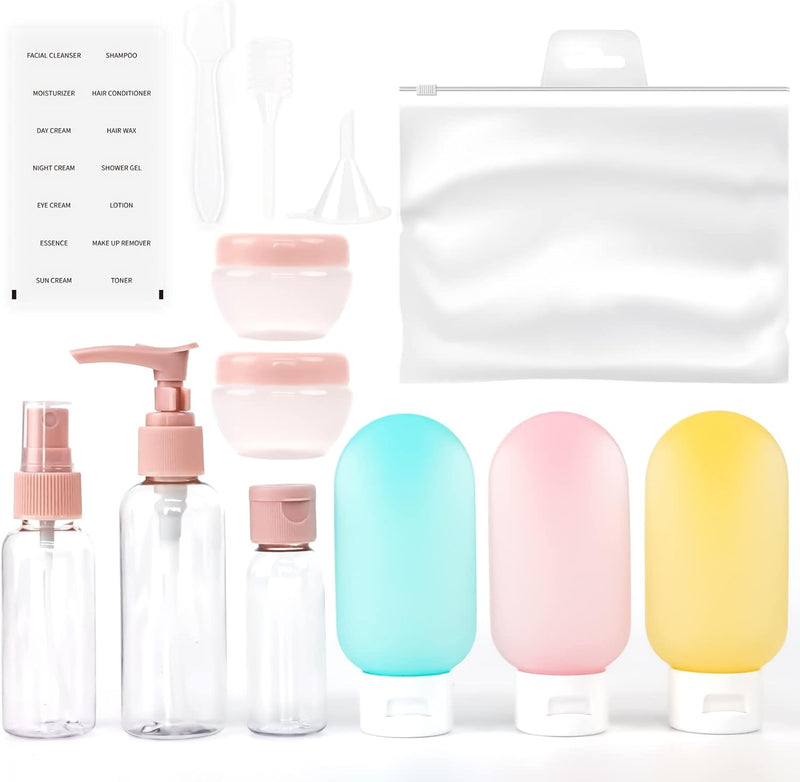 NURTUDIS 12 Pack Refillable Silicone Travel Bottles Set