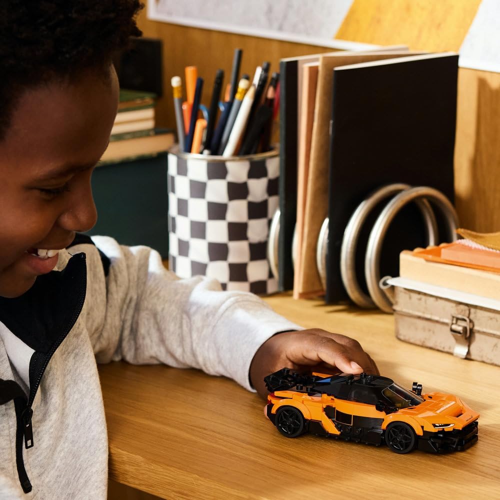 Speed Champions McLaren W1 Supercar Toy - Car Model Kit w/a Collectible Driver Minifigure - Birthday Gift Idea for 9+ Year Old Boys & Motorsport Fans - 77257