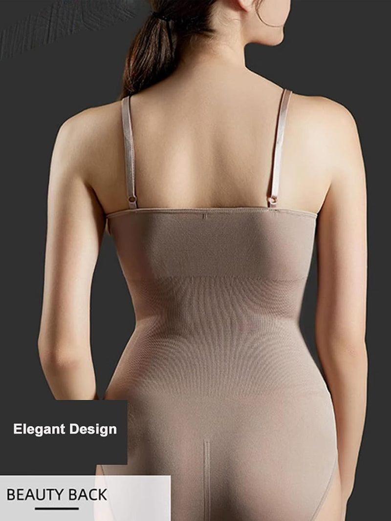 ARCFEETORY Women Shapewear Tummy Control Bodysuit Seamless Sculpting Snatched Waist Body Suit Spaghetti Strap Leotards S-3XL