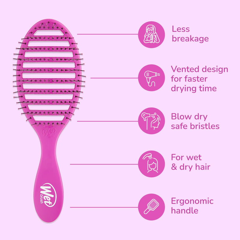 Wet Brush Speed Dry Hair Brush - Color Wash, Watermark - Vented Design and Ultra Soft HeatFlex Bristles Are Blow Dry Safe With Ergonomic Handle Manages Tangle and Uncontrollable Hair - Pain-Free