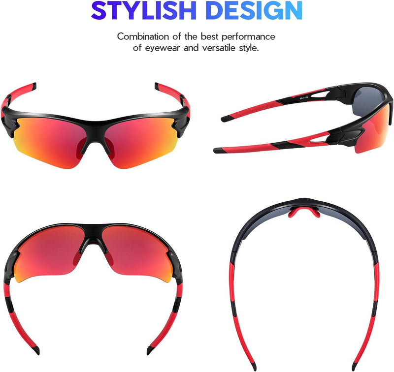 Polarized Sports Sunglasses for Men Women Youth Baseball Fishing Cycling Running Golf Motorcycle Tac Glasses UV400