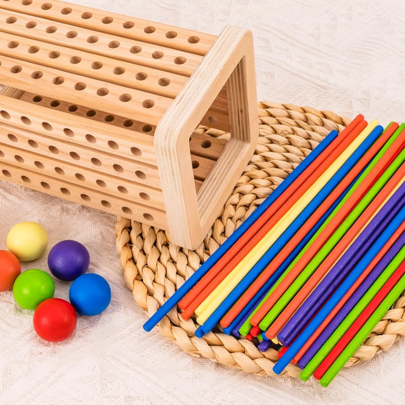 SLEEPHEAD®Wooden Board Games for Kids 4-6-8-12,42 Colorful Stick Math Educational Toys for 3 4 5 6 Year Olds, Classic Fun Dice Games for Family Game Night for 2-6 Players Gift