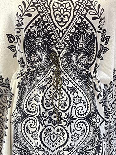 Women’s Long Floral Printed Caftan Maxi Tunic For Beach House Casual Wear