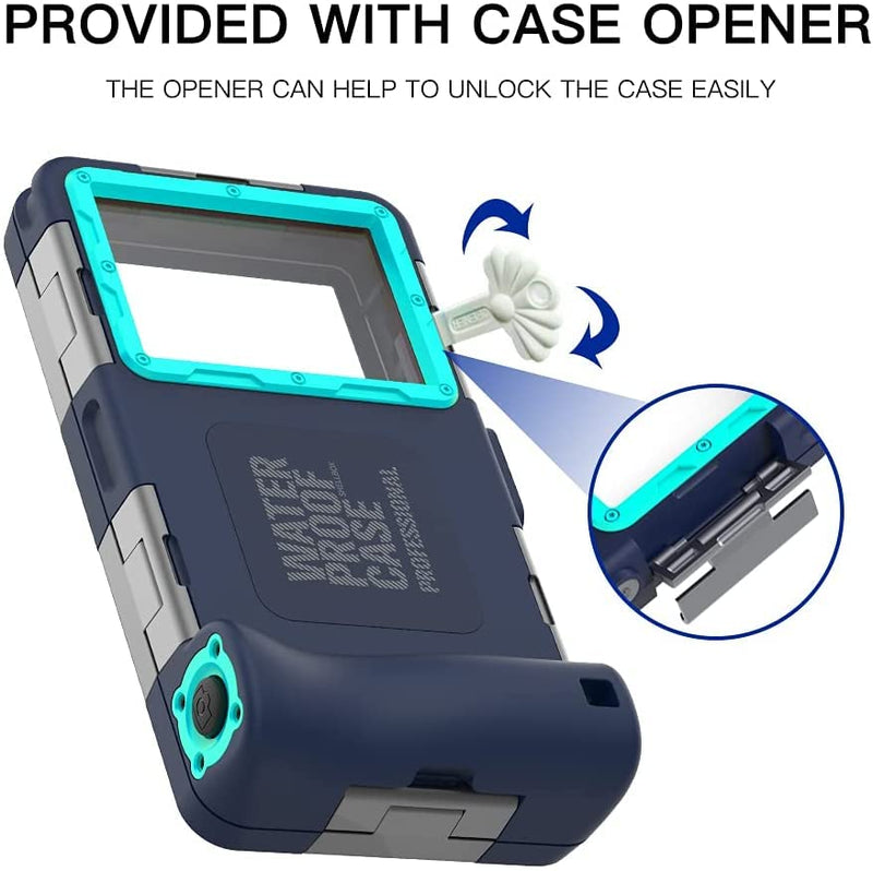 Nisso Waterproof Underwater Snorkeling Diving Phone Case for iPhone 16/15/14/13/12/11 Pro Max Mini Xr/X/Xs and Galaxy S24/S23/S22/S21 Ultra Plus Professional [15m/50ft] Photo Video Cover Teal