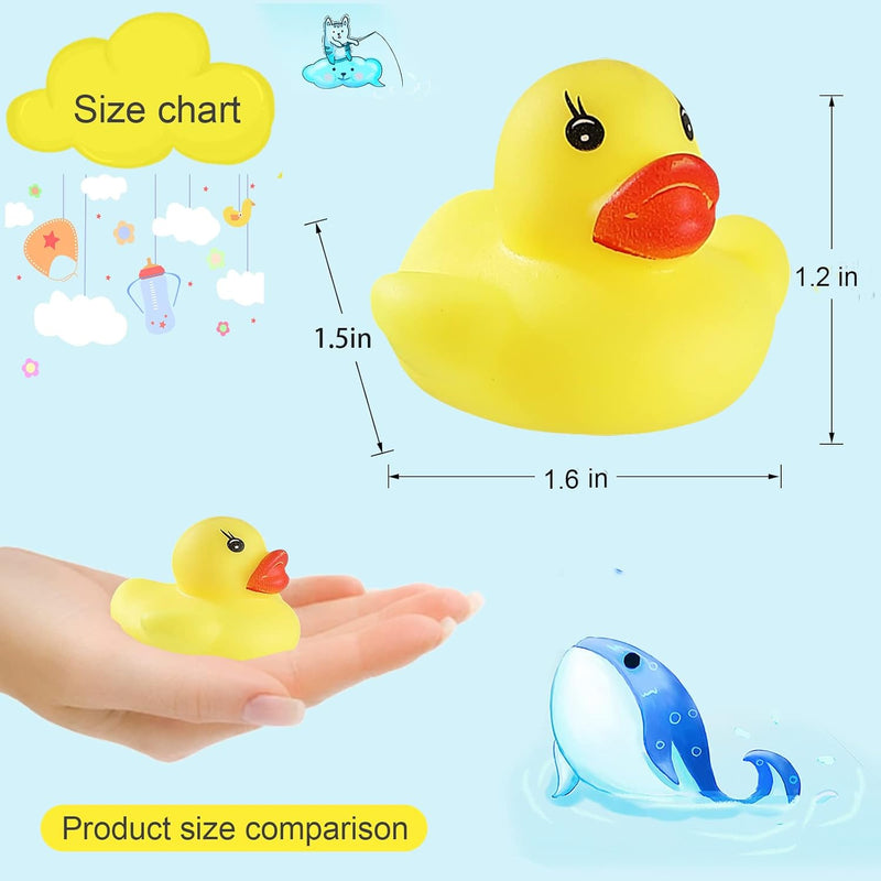 GliSun 60PCS Rubber Ducks Bath Toys Mini Ducks Float and Fun Squeak for Baby Kids Bath Toy Shower Decorations Birthday Party Carnival Game Gift