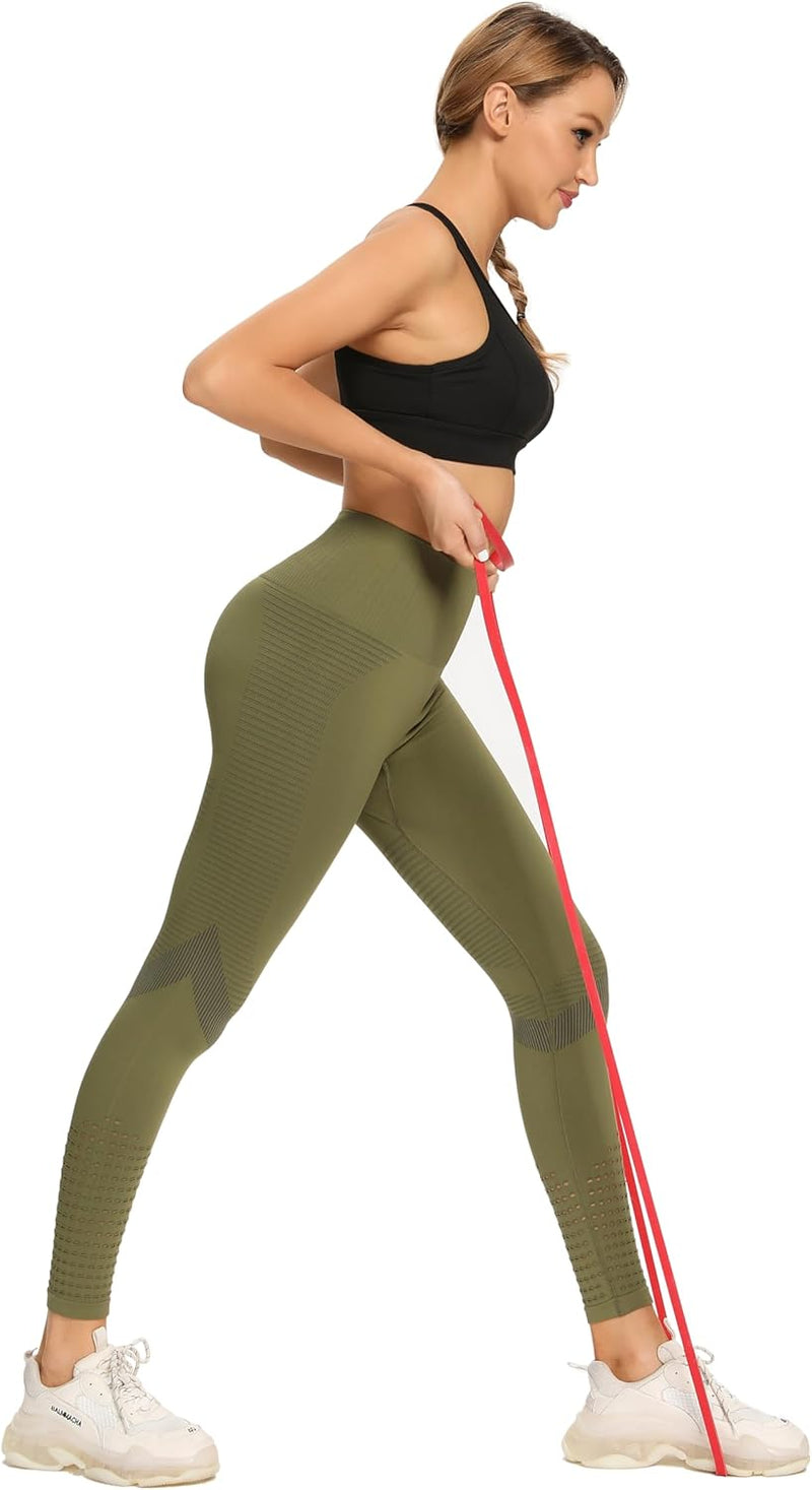 Redqenting High Waisted Leggings for Women Workout Seamless Leggings Yoga Pants Sweat Proof Tummy Control Tights