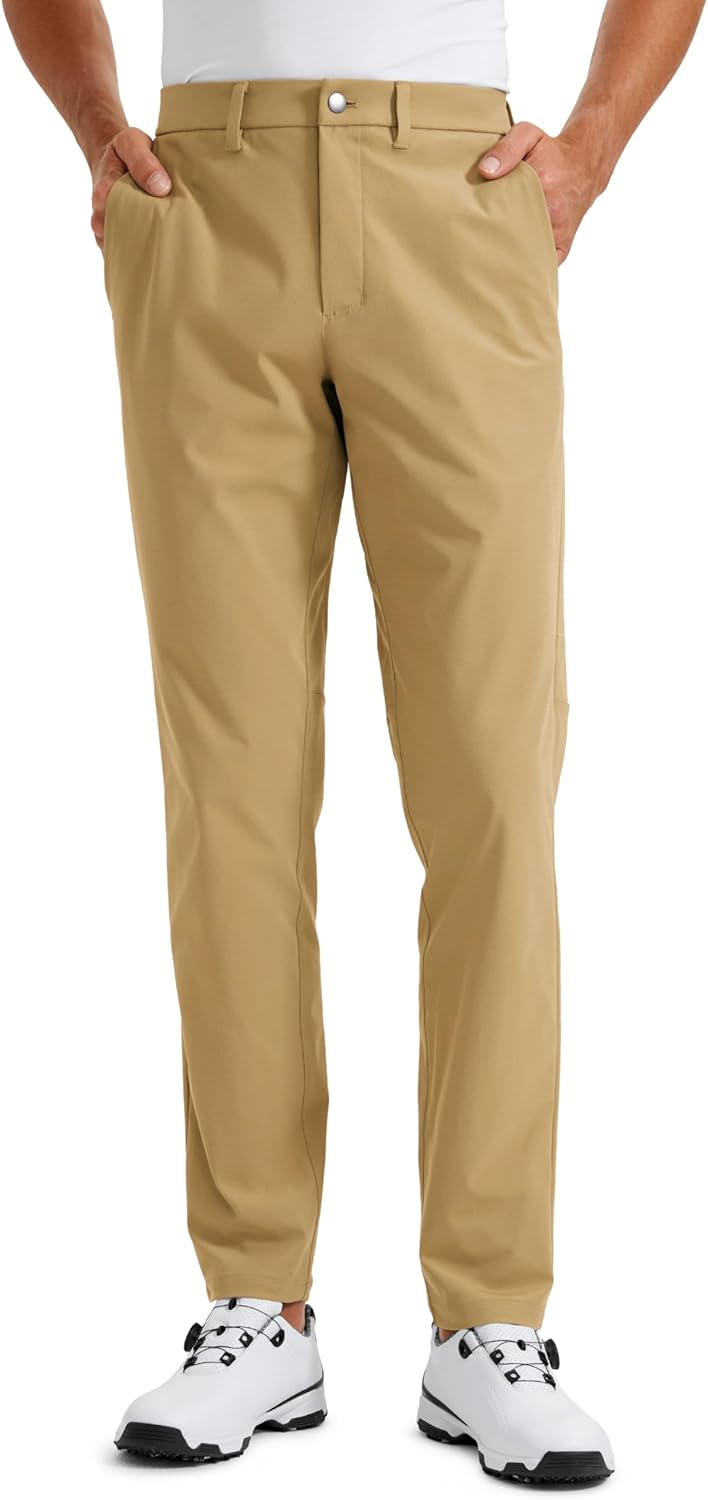 CRZ YOGA Men's All Day Comfy Golf Pants - 28"/30"/32"/34" Quick Dry Lightweight Work Casual Trousers with Pockets