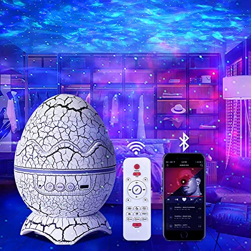 Dinosaur Egg Galaxy Star LED Projector Light with Wireless Music Player, Night Light with White Noise, Nebula, Timer & Remote Control Best Gift & Decoration for Children's and Adults' Bedroom