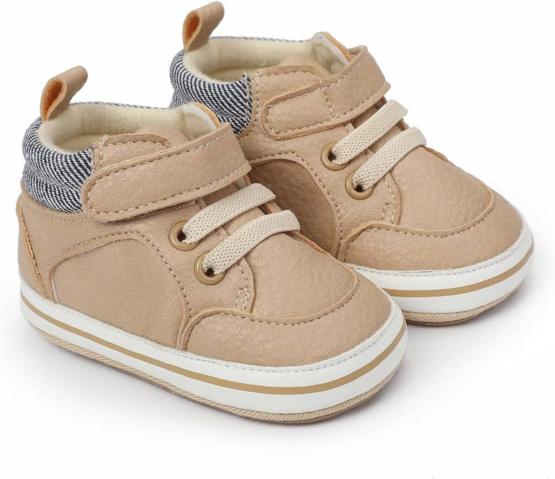 E-FAK Baby Shoes Boys Girls Infant Sneakers Non-Slip Rubber Sole Toddler Crib First Walker Shoes