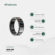 Next Store Smart Ring Pro: Health & Fitness Tracker with Digital Display, Heart Rate, Blood Oxygen (SpO2) & Sleep Monitor, Waterproof Smart Wearable for Men & Women Size 9