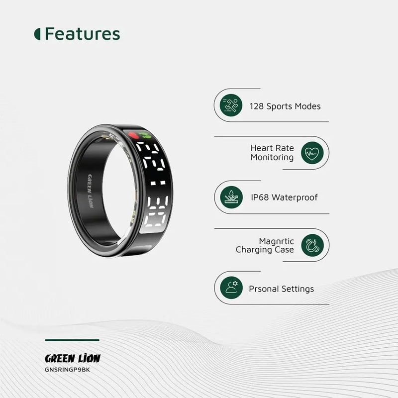 Next Store Smart Ring Pro: Health & Fitness Tracker with Digital Display, Heart Rate, Blood Oxygen (SpO2) & Sleep Monitor, Waterproof Smart Wearable for Men & Women Size 9