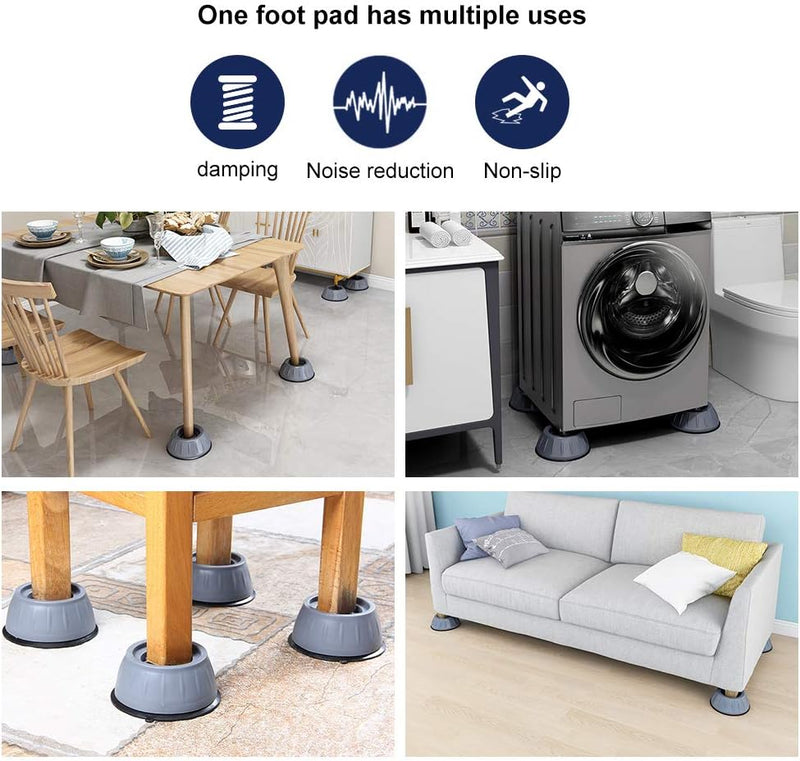 8 Pcs Shock and Noise Cancelling Washing Machine Support, Noise Reducing and Anti Slip Anti Vibration Rubber Washing Machine Feet Pads, Anti-Walk Dryer Washer Vibration Pads,Washing Machine Stabilizer