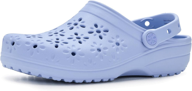 Classic Clogs With Floral Cut Out Design unisex-adult Clog - Blue Haze