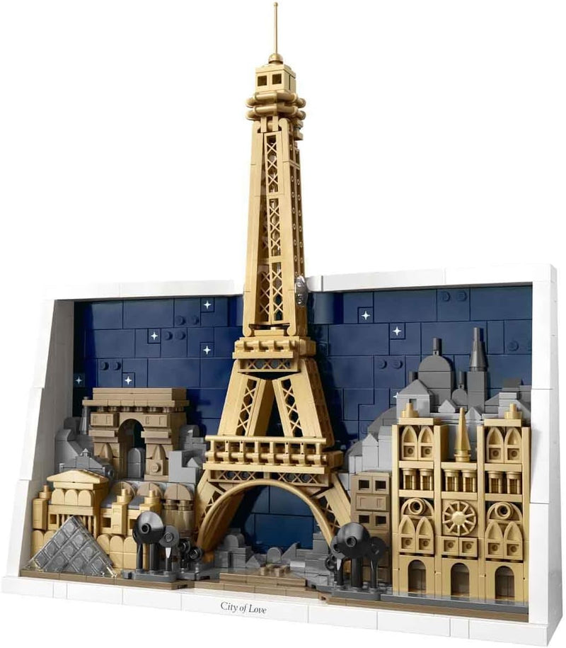 Architecture Paris City of Love - DIY Miniature Model Kit for Adults - Home Decor 3D Wall Art w/Iconic Parisian Landmarks Incl. Eiffel Tower - Gift Idea - 21064