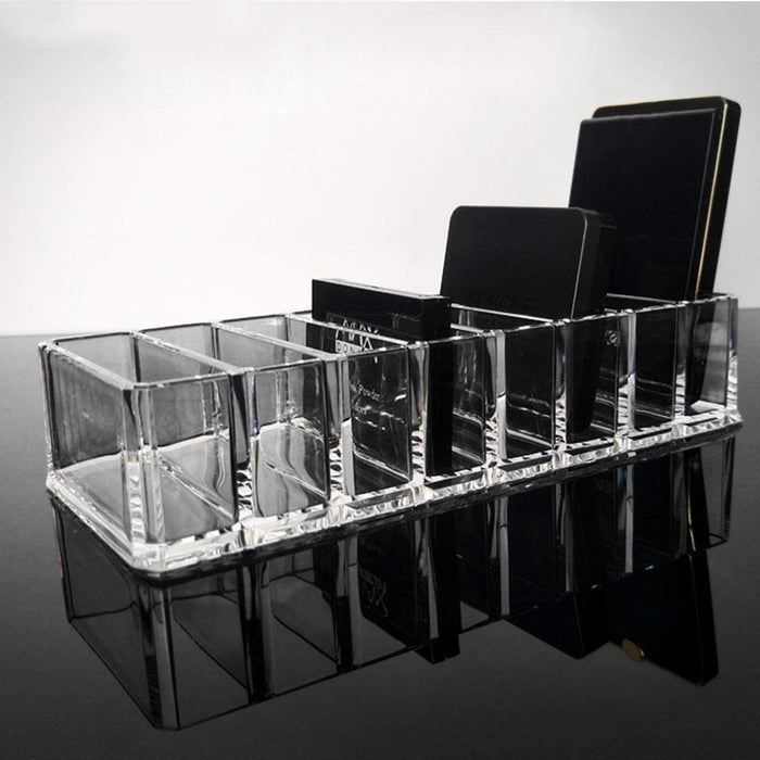 OFRANK Clear Acrylic Compact Organizer Blushes Highlighters Eyeshadow Makeup Organizer, 8 Spaces