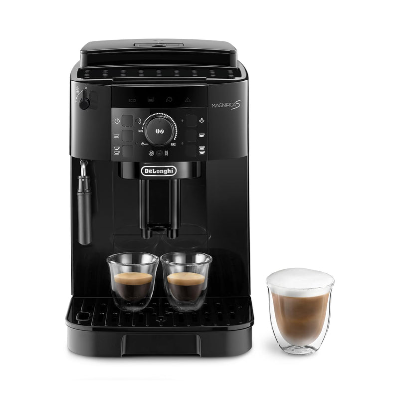 DE'LONGHI Coffee Machine MAGNIFICA S Fully Automatic Bean to Cup Coffee Machine, 5+ Functions, Ideal for Espresso, Americano, Cappuccino, Latte, Macchiato & Many More Coffee Recipes ECAM12.121.B