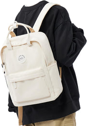 School Backpack For Girls Boy High School Middle Bookbag Lightweight Waterproof Small Backpack For Women - White
