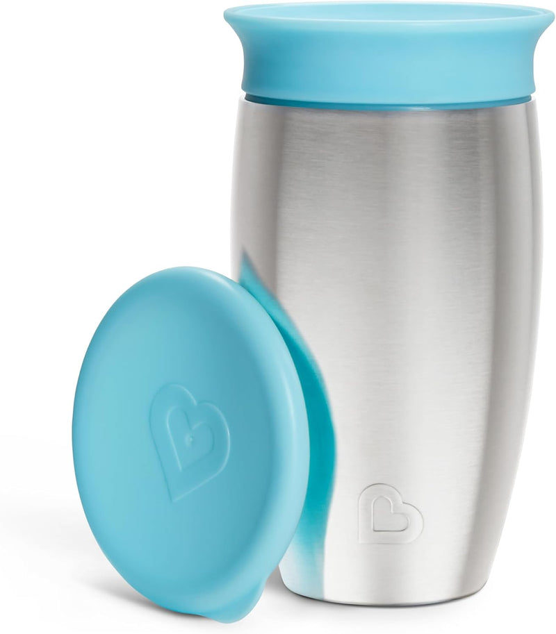 Miracle 360 Degree Stainless Steel Sippy Cup, 10 oz/296 ml, Pink - Blue
