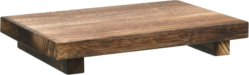 Nuogo Wood Riser Tray Soap, Stand Soap Tray for Kitchen Sink, Wood Pedestal for Kitchen Counter Sink Stand Decorative Rustic Bathroom Dishes for Plant Bottles Candles Display (Natural, 9 x 6 Inch)