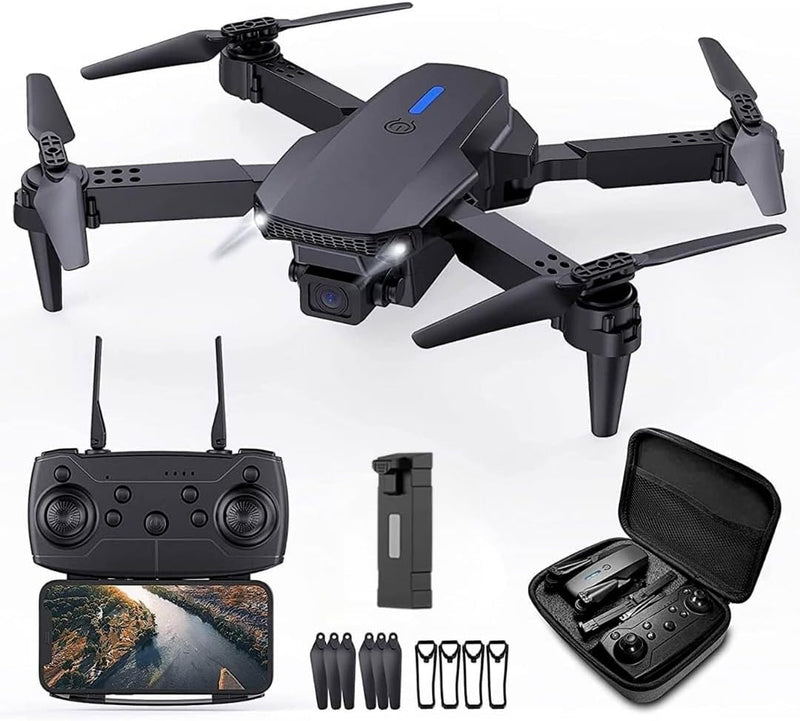 LIMOS Mini Drone with Camera 1080p HD Foldable Drone for Kids Adults with Carrying Case Battery 90 Adjustable Lens Altitude Hold One Key Takeoff 360 Flip Toy Gift