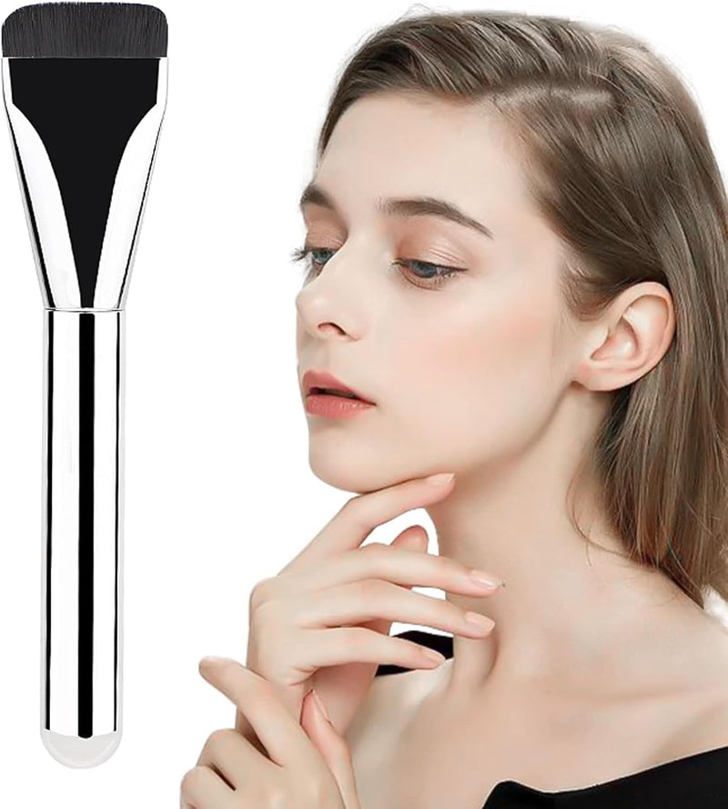 Oasisgalore Ultra Thin Flat Head Foundation Brush,Flat Foundation Brush for Liquid Makeup Soft Compact Flat Makeup Brush, Premium Flat Brush Makeup for Woman Girl (2 PCS)
