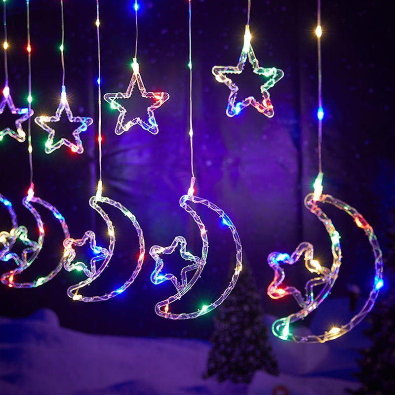Festive Lights - Crescent Moon With Stars


