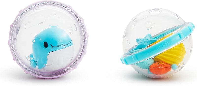 Munchkin Float & Play Bubbles, bath toy, bath activity fun, colorful toy to keep kids engaged, infant/baby/toddler/kids, 4 months and above, pack of 2.