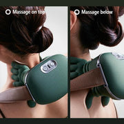 ZoserX - Bionic Heated Massager, Portable Shiatsu Neck and Back Massager, Electric Deep Tissue 4D Kneading Massage, Simulated Human Hand Design for Pain Relief and Muscle Relax (Green) - Green