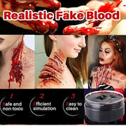 PINKE 1 oz Halloween Coagulated Blood, 30g Fake Blood Gel with Stipple Sponge, Make SFX Specail Effects, for Wound, Cuts, Clown, Vampire Film Cosplay Makeup, Halloween Festival & Party, 30g