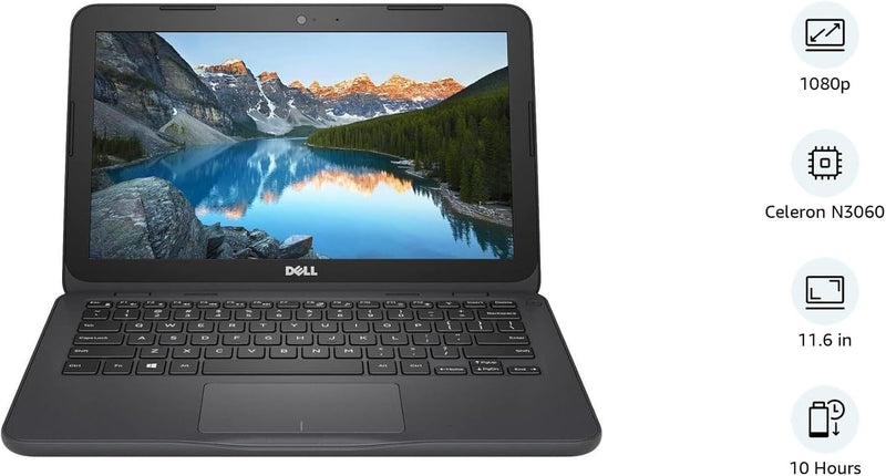 Dell (Refurbished) Chromebook 3180 Business Laptop | Intel Celeron N3060 Dual Core CPU | 4GB DDR3 RAM | 16GB SATA HDD |11.6 inch Display | CHROME OS