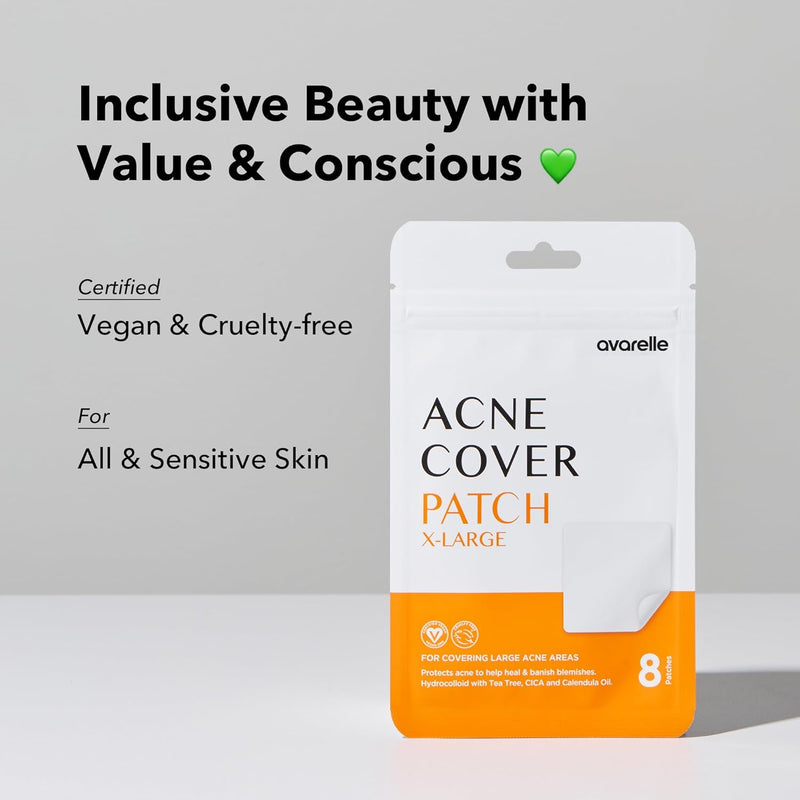 AVARELLE Acne Pimple Patch Absorbing Cover Blemish (XL Square / 8 PATCHES)